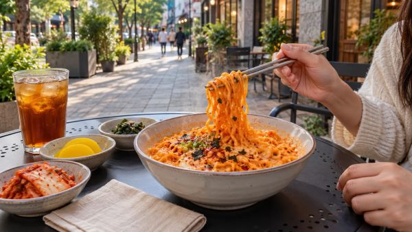 Découvrez le phénomène des nouilles buldak carbonara épicées